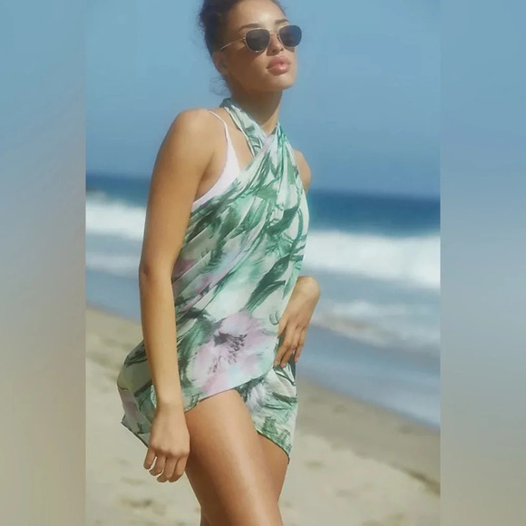 NWT Anthropologie Oversized Floral Scarf or Beach Wrap - Picture 3 of 8